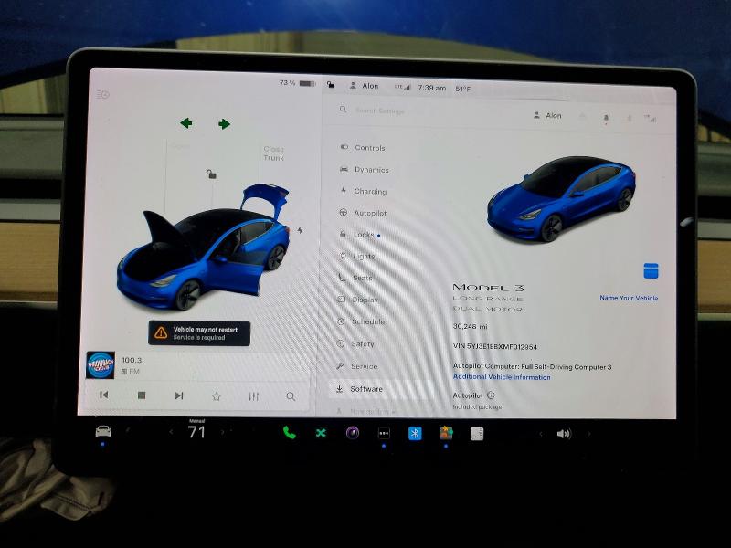 Photo 9 from auction – 2021 TESLA MODEL 3 with VIN 5YJ3E1EBXMF012954