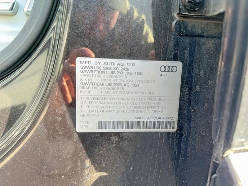 Photo 10 from auction – 2014 AUDI Q5 PREMIUM with VIN WA1LFAFP7EA070872