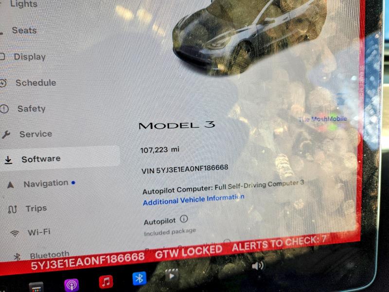 Photo 9 from auction – 2022 TESLA MODEL 3 with VIN 5YJ3E1EA0NF186668