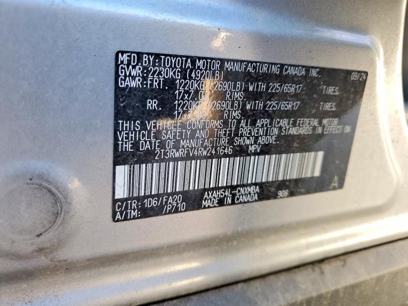 Photo 14 from auction – 2024 TOYOTA RAV4 with VIN 2T3RWRFV4RW241646