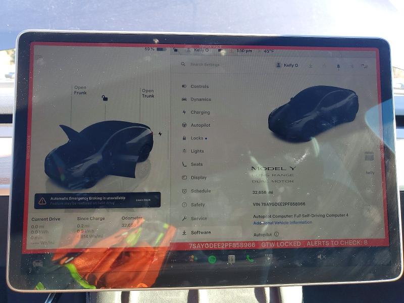 Photo 9 from auction – 2023 TESLA MODEL Y with VIN 7SAYGDEE2PF858966