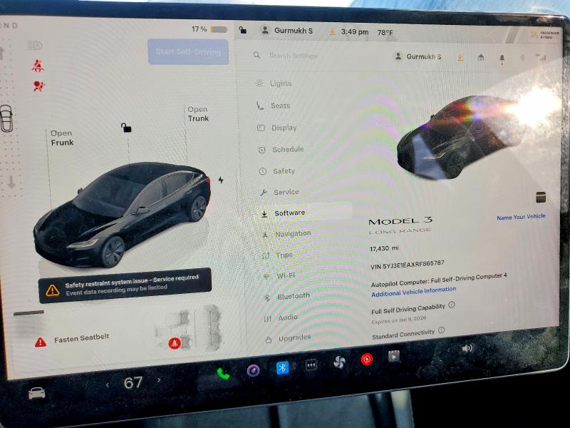 Photo 9 from auction – 2024 TESLA MODEL 3 with VIN 5YJ3E1EAXRF865787