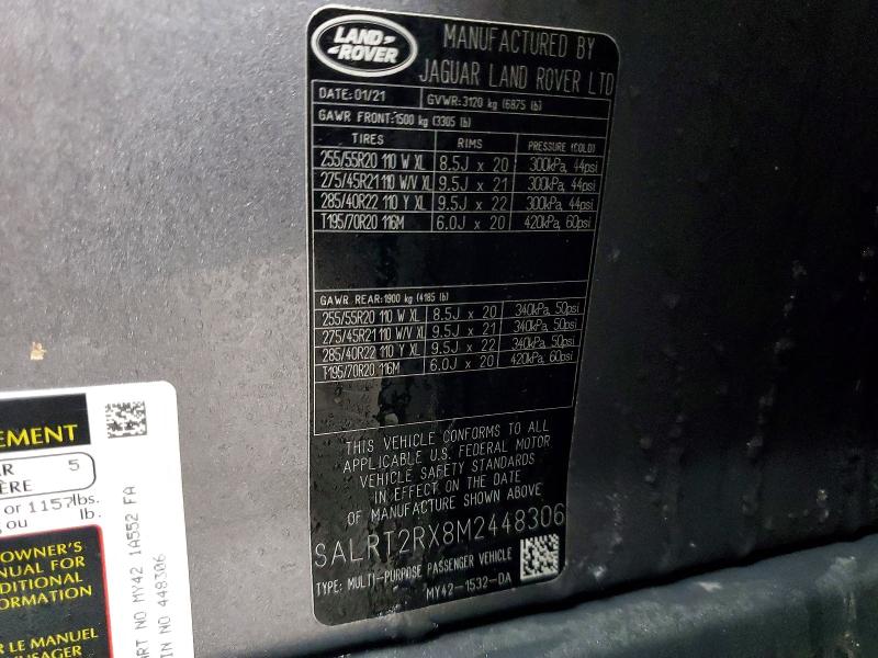 Photo 14 from auction – 2021 LAND ROVER DISCOVERY with VIN SALRT2RX8M2448306