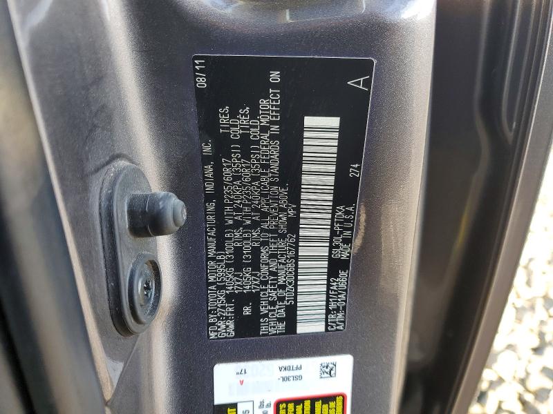 Photo 14 from auction – 2011 TOYOTA SIENNA with VIN 5TDZK3DC6BS167762