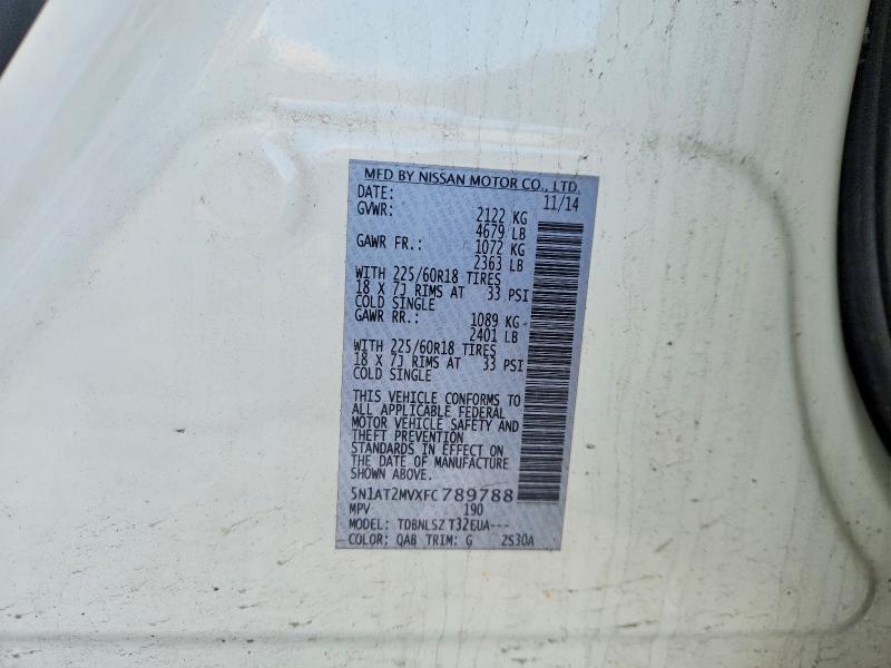 Photo 14 from auction – 2015 NISSAN ROGUE with VIN 5N1AT2MVXFC789788