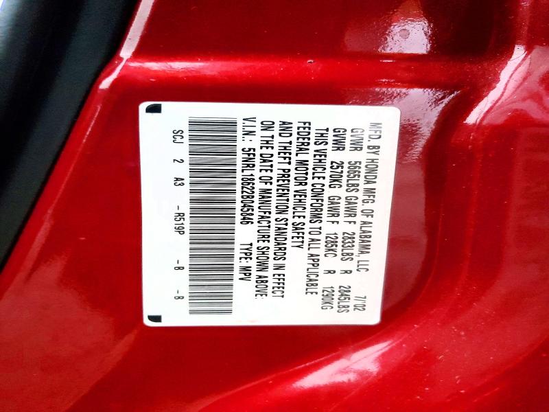 Photo 14 from auction – 2002 HONDA ODYSSEY EX with VIN 5FNRL18622B045846