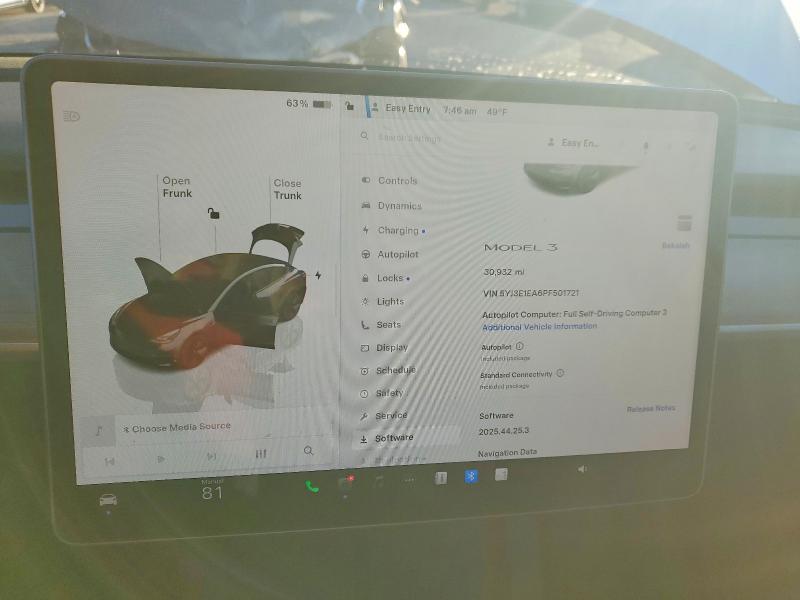 Photo 9 from auction – 2023 TESLA MODEL 3 with VIN 5YJ3E1EA6PF501721