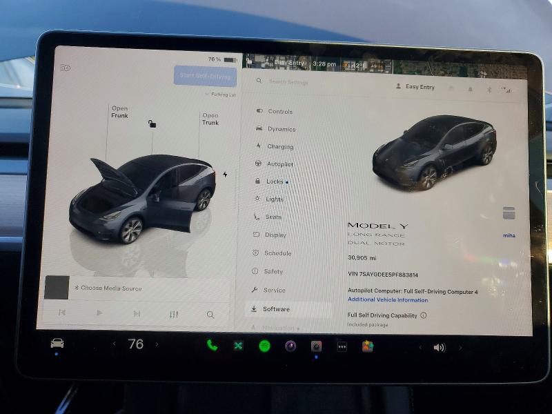 Photo 9 from auction – 2023 TESLA MODEL Y with VIN 7SAYGDEE5PF883814