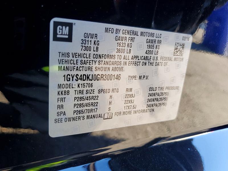 Photo 14 from auction – 2016 CADILLAC ESCALADE P with VIN 1GYS4DKJ0GR300146