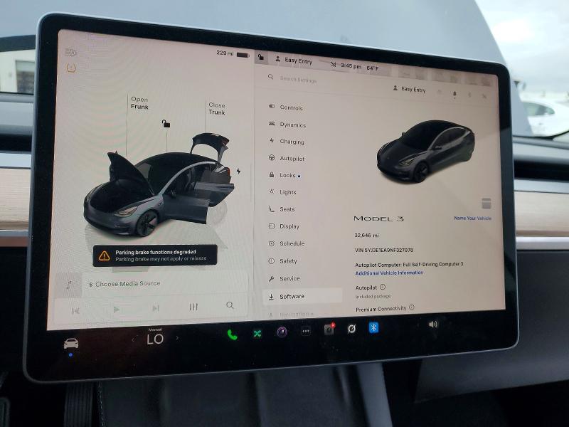 Photo 9 from auction – 2022 TESLA MODEL 3 with VIN 5YJ3E1EA9NF327978
