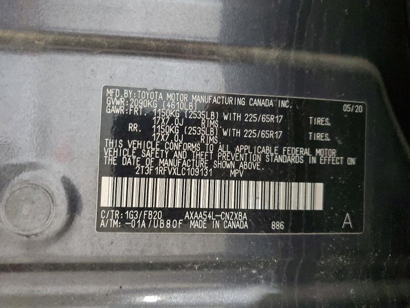 Photo 14 from auction – 2020 TOYOTA RAV4 LE with VIN 2T3F1RFVXLC109131