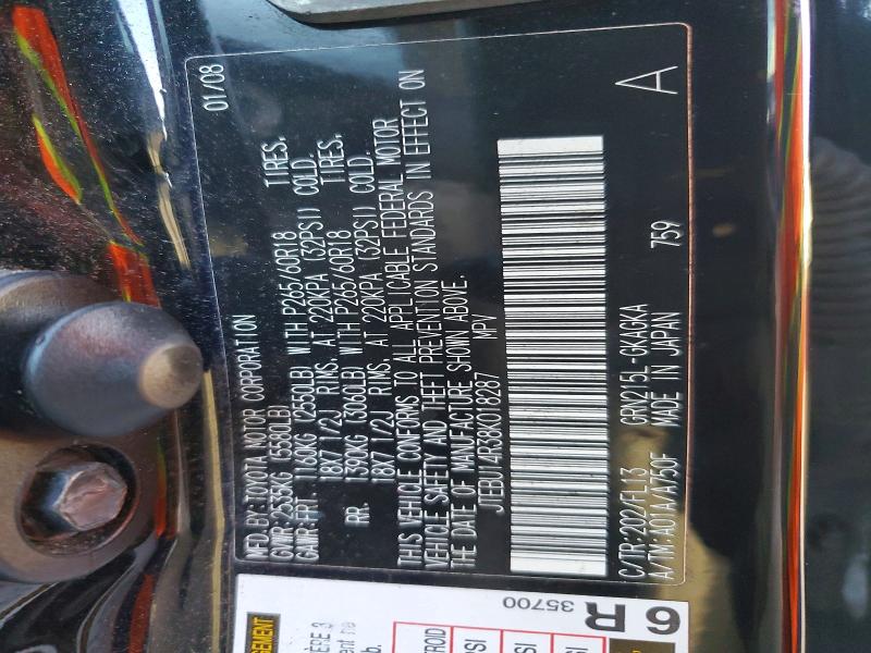 Photo 14 from auction – 2008 TOYOTA 4RUNNER SR with VIN JTEBU14R38K018287