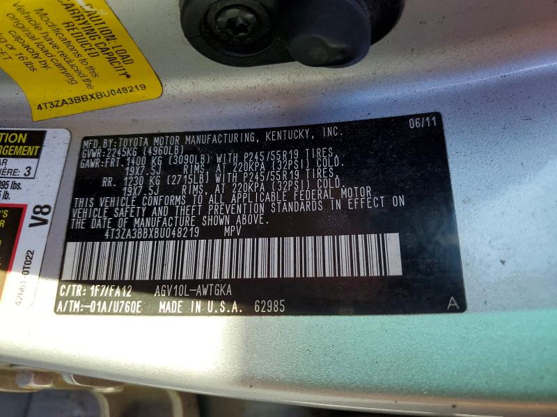 Zdjęcie 14 z aukcji – 2011 TOYOTA VENZA z VIN 4T3ZA3BBXBU048219