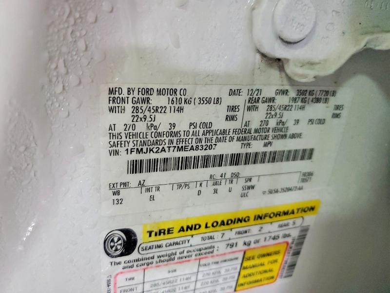 Photo 14 from auction – 2021 FORD EXPEDITION with VIN 1FMJK2AT7MEA83207