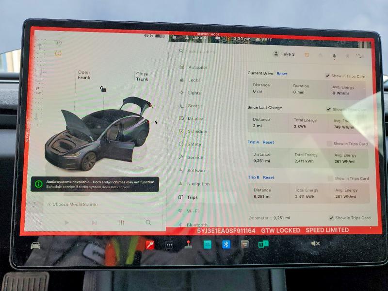 Photo 9 from auction – 2025 TESLA MODEL 3 with VIN 5YJ3E1EA0SF911164