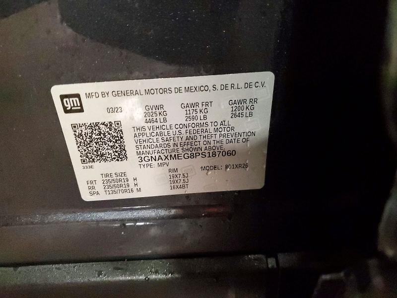 Photo 14 from auction – 2023 CHEVROLET EQUINOX RS with VIN 3GNAXMEG8PS187060