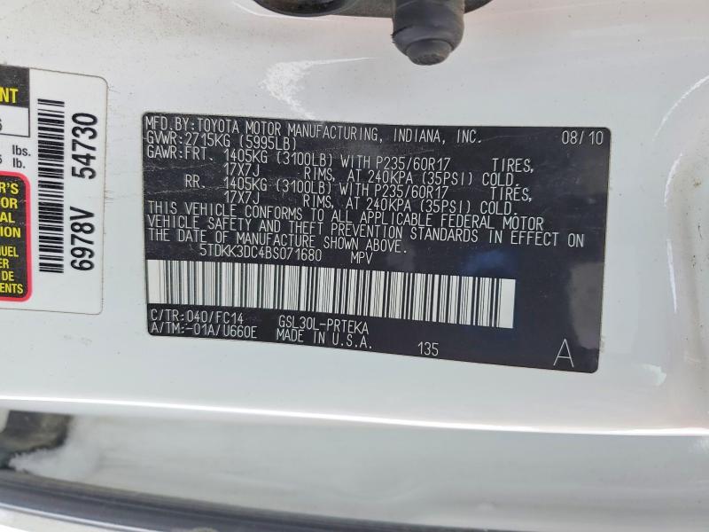 Photo 14 from auction – 2011 TOYOTA SIENNA LE with VIN 5TDKK3DC4BS071680