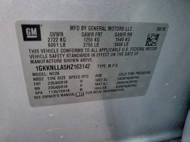 Photo 14 from auction – 2017 GMC ACADIA SLE with VIN 1GKKNLLA5HZ163142