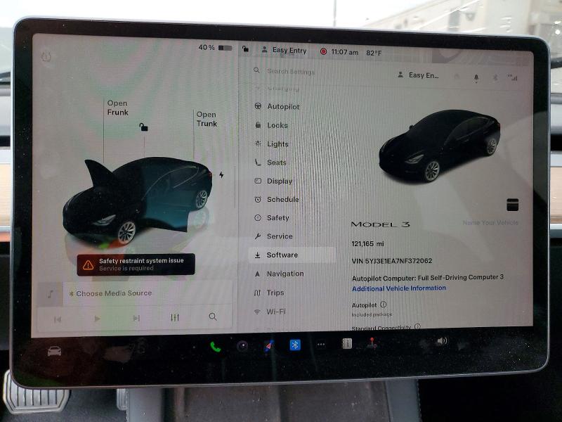 Photo 9 from auction – 2022 TESLA MODEL 3 with VIN 5YJ3E1EA7NF372062