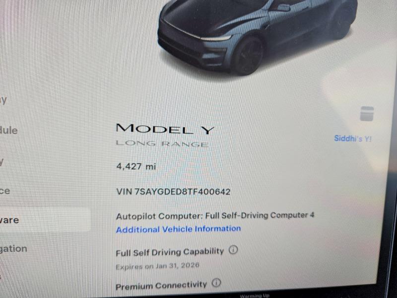 Photo 9 from auction – 2026 TESLA MODEL Y with VIN 7SAYGDED8TF400642