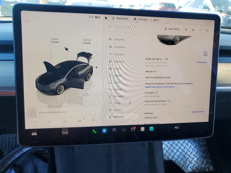 Photo 9 from auction – 2022 TESLA MODEL 3 with VIN 5YJ3E1EBXNF342126
