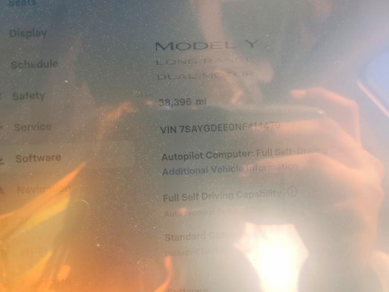 Photo 9 from auction – 2022 TESLA MODEL Y with VIN 7SAYGDEE0NF414479