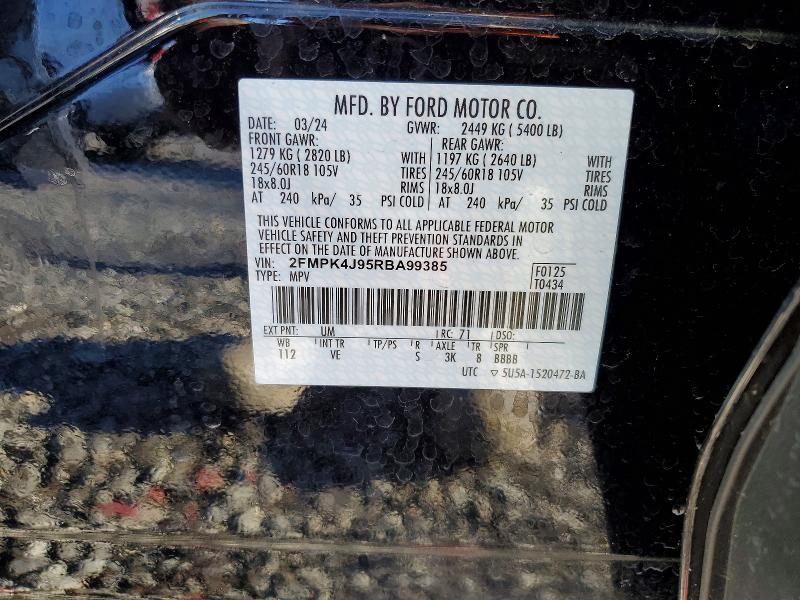 Photo 14 from auction – 2024 FORD EDGE SEL with VIN 2FMPK4J95RBA99385