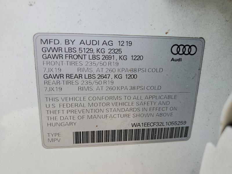 Photo 14 from auction – 2020 AUDI Q3 with VIN WA1EECF32L1055259
