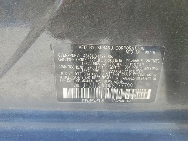 Photo 14 from auction – 2019 SUBARU CROSSTREK with VIN JF2GTANC0K8237799