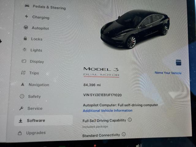 Photo 9 from auction – 2018 TESLA MODEL 3 with VIN 5YJ3E1EB1JF171020
