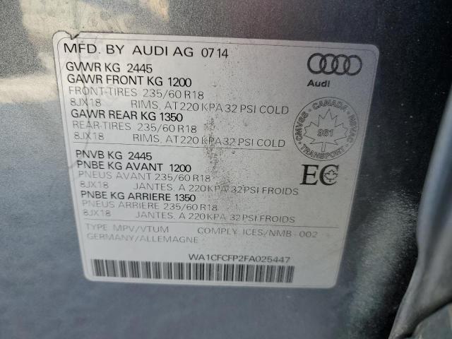 Photo 14 from auction – 2015 AUDI Q5 PREMIUM with VIN WA1CFCFP2FA025447