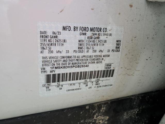 Photo 14 from auction – 2023 FORD EXPLORER X with VIN 1FMSK8DH5PGB28040
