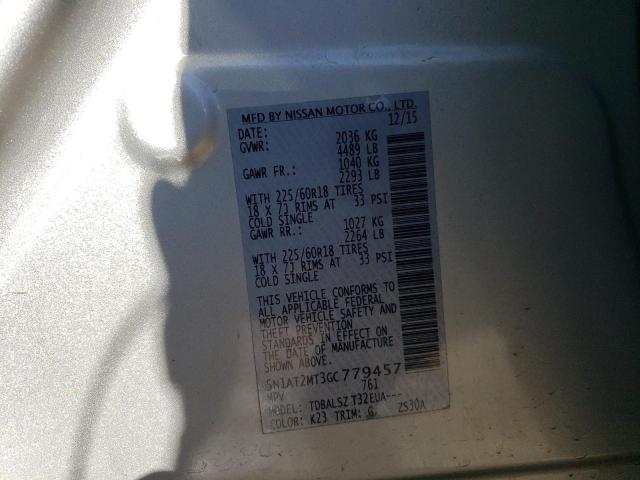 Photo 14 from auction – 2016 NISSAN ROGUE S with VIN 5N1AT2MT3GC779457