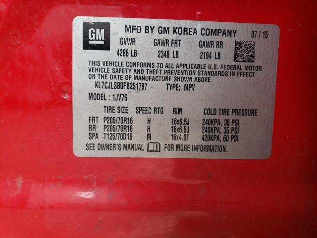 Photo 14 from auction – 2015 CHEVROLET TRAX 1LT with VIN KL7CJLSB0FB251797
