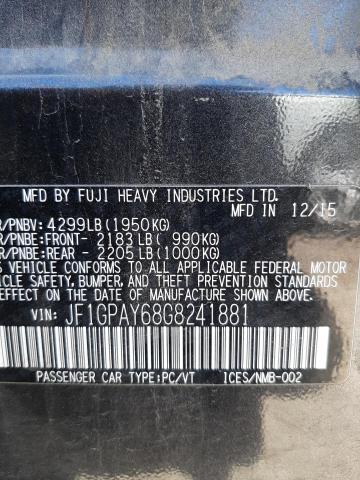 Photo 14 from auction – 2016 SUBARU IMPREZA SP with VIN JF1GPAY68G8241881