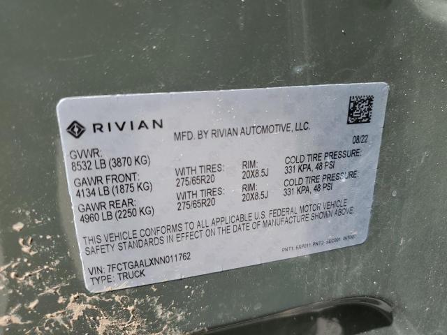 Photo 12 from auction – 2022 RIVIAN R1T LAUNCH with VIN 7FCTGAALXNN011762