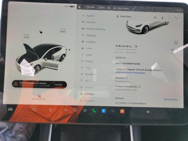 Photo 9 from auction – 2019 TESLA MODEL 3 with VIN 5YJ3E1EB8KF512396
