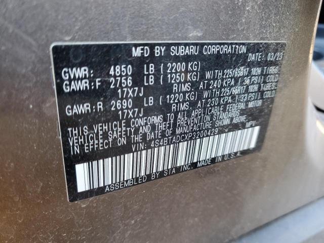 Photo 14 from auction – 2023 SUBARU OUTBACK PR with VIN 4S4BTADCXP3200429