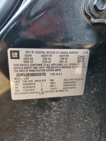 Photo 14 from auction – 2016 GMC TERRAIN SL with VIN 2GKFLUE38G6232735