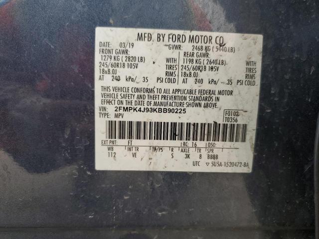 Photo 12 from auction – 2019 FORD EDGE SEL with VIN 2FMPK4J93KBB90225