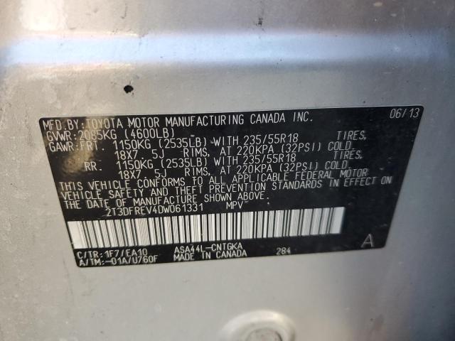 Photo 13 from auction – 2013 TOYOTA RAV4 LIMIT with VIN 2T3DFREV4DW061331