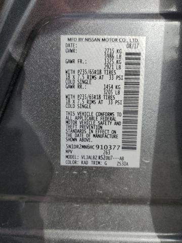 Zdjęcie 14 z aukcji – 2017 NISSAN PATHFINDER z VIN 5N1DR2MN6HC910377