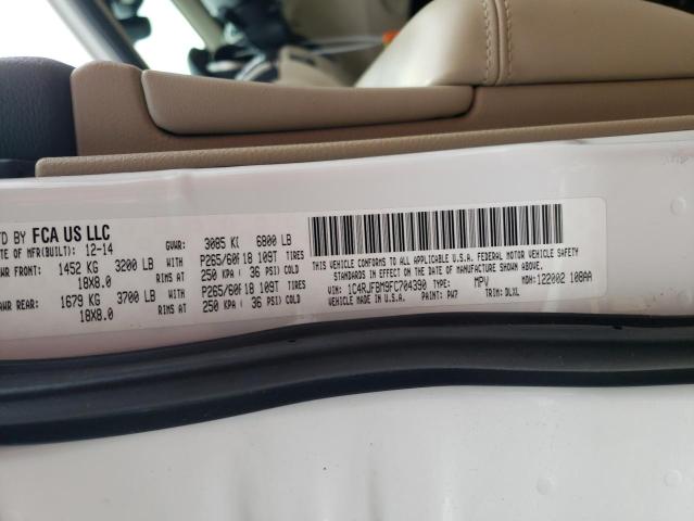 Photo 14 from auction – 2015 JEEP GRAND CHER with VIN 1C4RJFBM9FC704390