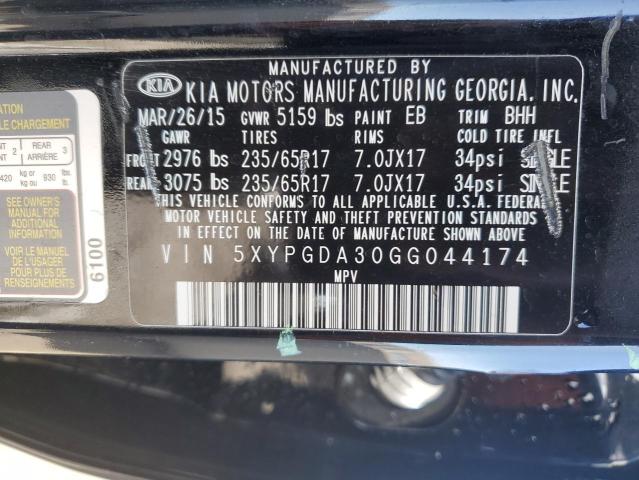 Photo 14 from auction – 2016 KIA SORENTO LX with VIN 5XYPGDA30GG044174
