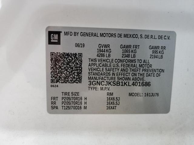 Photo 14 from auction – 2019 CHEVROLET TRAX LS with VIN 3GNCJKSB1KL401686
