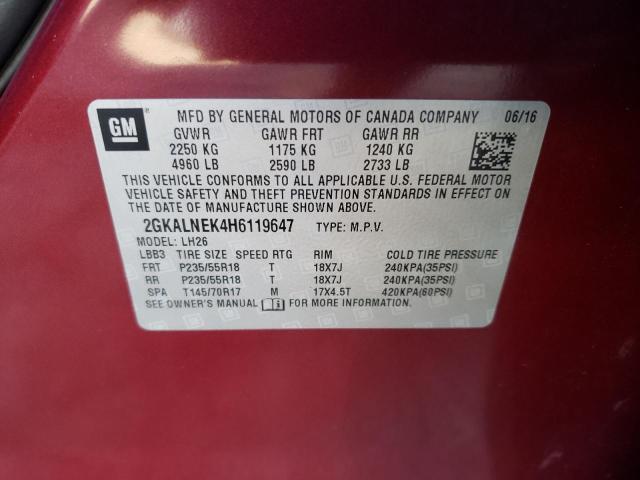 Photo 14 from auction – 2017 GMC TERRAIN SL with VIN 2GKALNEK4H6119647