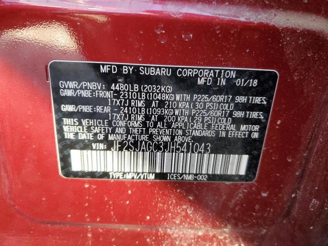 Photo 14 from auction – 2018 SUBARU FORESTER 2 with VIN JF2SJAGC3JH541043