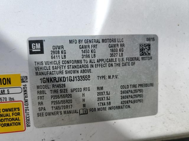 Photo 14 from auction – 2016 CHEVROLET TRAVERSE L with VIN 1GNKRJKD1GJ133558