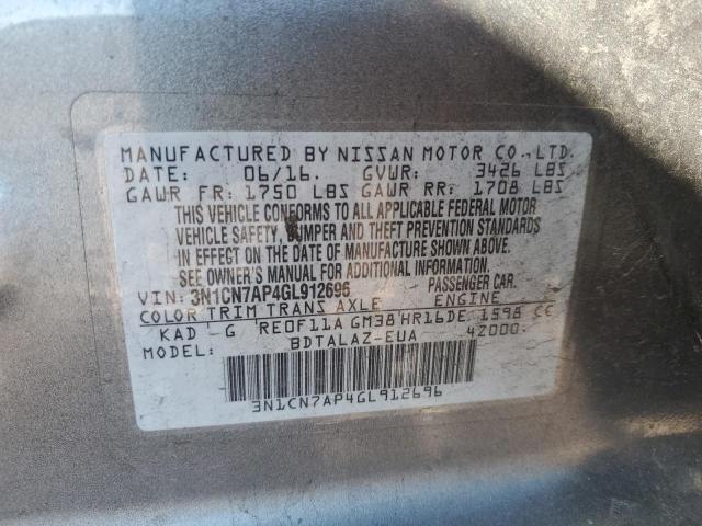 Photo 13 from auction – 2016 NISSAN VERSA S with VIN 3N1CN7AP4GL912696