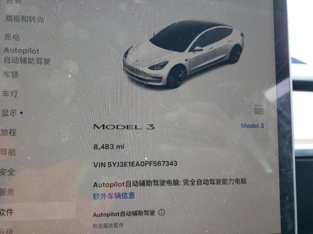 Photo 9 from auction – 2023 TESLA MODEL 3 with VIN 5YJ3E1EA0PF567343